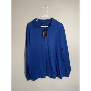 St. Croix Collection Bright Blue Long‎ Sleeve Full Button Shirt Men’s XL NWT